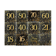 Sparkling Fizz Birthday Napkins | Gold & Black