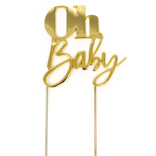 New Cake Toppers Metal | Oh Baby Gold | Cake & Candle | The French Kitchen Castle Hill