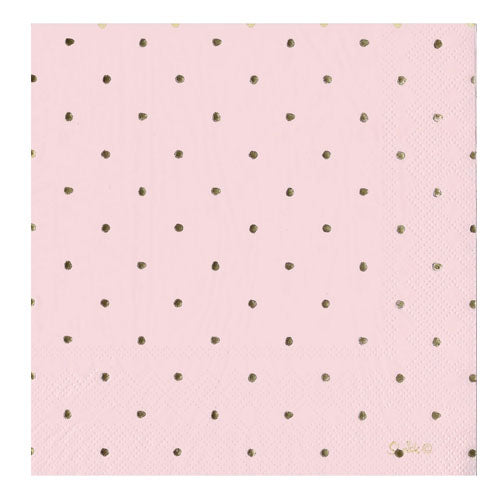 Pale Pink With Gold Dots_Lunch Napkins | The French Kitchen Castle Hill