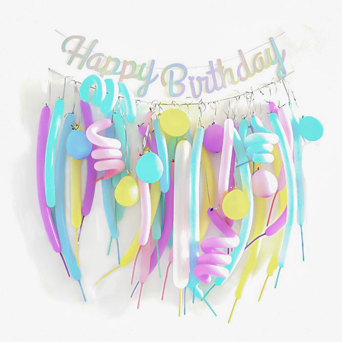 Pastel Happy Birthday Balloon Decor