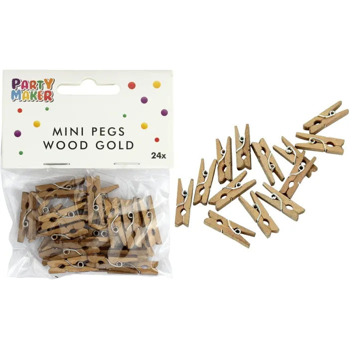 Kraft Mini Pegs | 24 pack