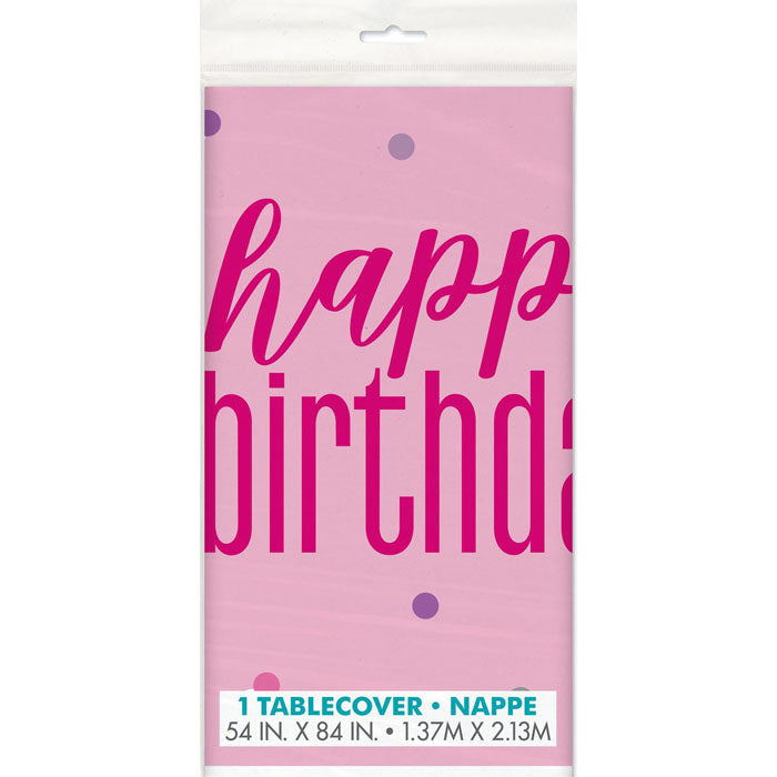 Happy Birthday Table Cover | Pink or Blue