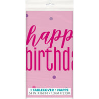 Happy Birthday Table Cover | Pink or Blue