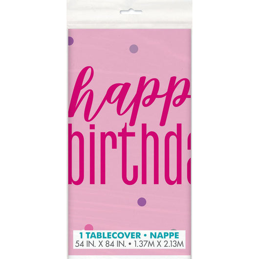 Happy Birthday Table Cover | Pink or Blue