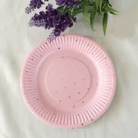Pink & Gold Polka Dot Plate 12pack