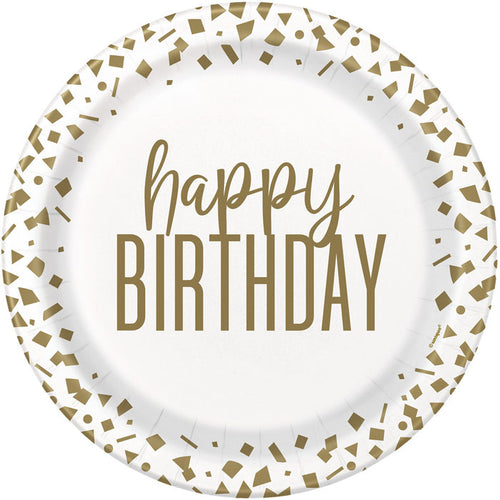 Gold "Happy Birthday" Paper Plates | The French Kitchen Castle Hill