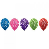 Helium Inflated 30cm Latex Balloons | Double Numbers | 18