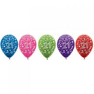 Helium Inflated 30cm Latex Balloons | Double Numbers | 21
