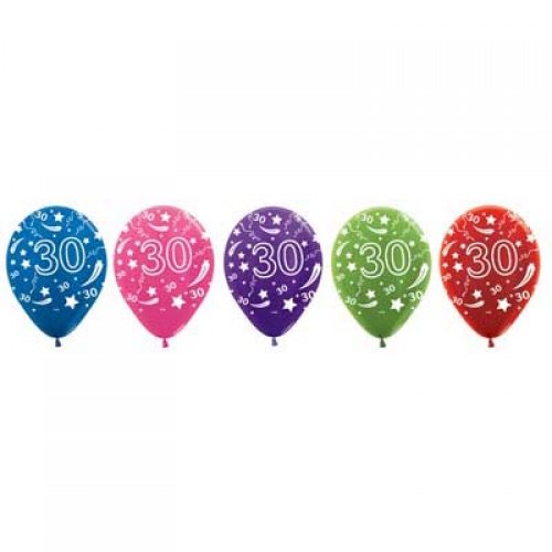 Helium Inflated 30cm Latex Balloons | Double Numbers | 30