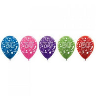 Helium Inflated 30cm Latex Balloons | Double Numbers | 50