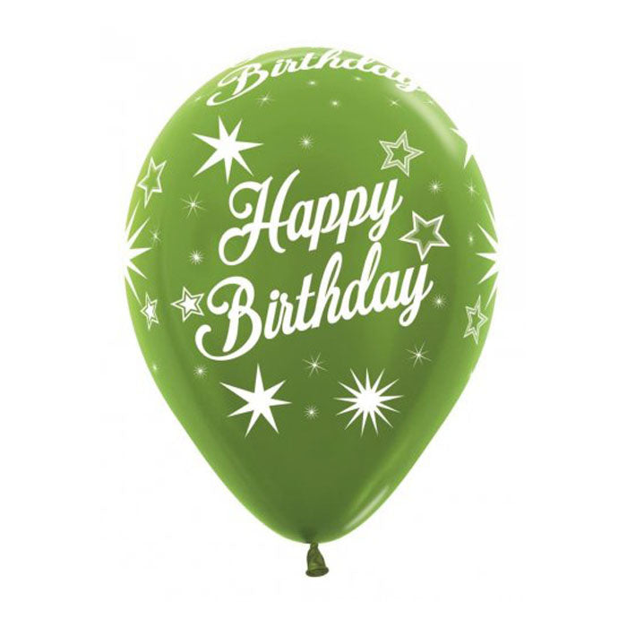 Helium Inflated 30cm Latex Balloons | Happy Birthday Bright
