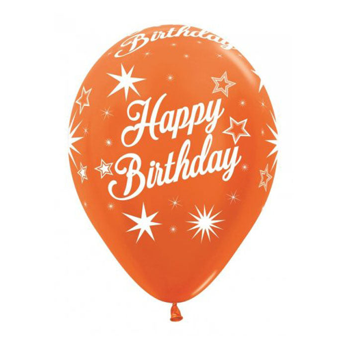 Helium Inflated 30cm Latex Balloons | Happy Birthday Bright
