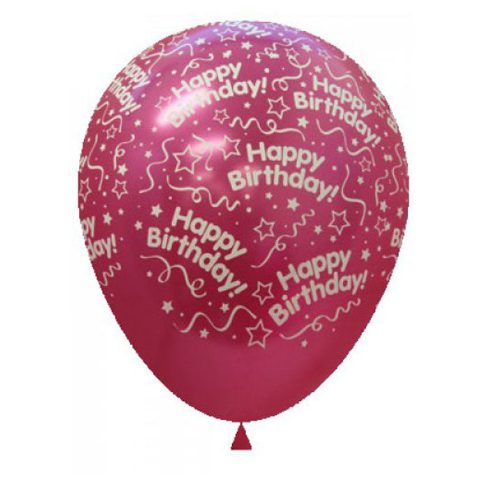 Helium Inflated 30cm Latex Balloons | Classic Happy Birthday