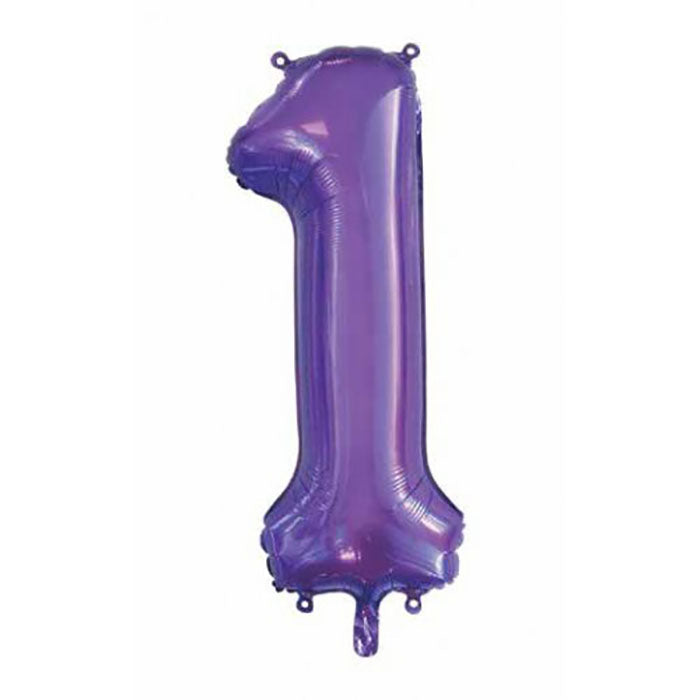 Jumbo Foil Number 1 Balloon | Purple 86cm | The French Kitchen Castle Hill