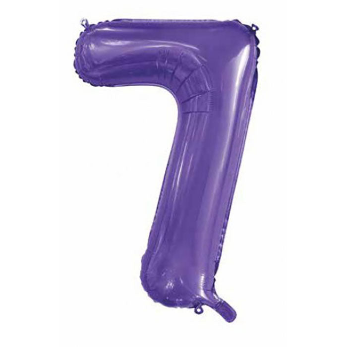 Jumbo Foil Number 7 Balloon | Purple 86cm | The French Kitchen Castle Hill
