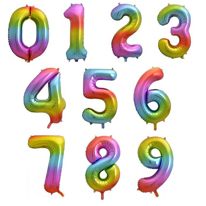Rainbow Splash Jumbo Number Foils