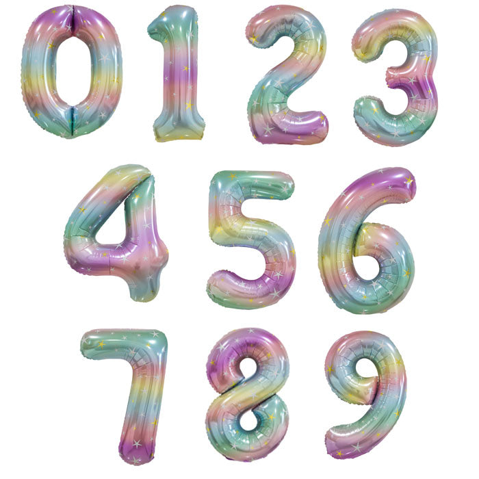 Pastel Rainbow Jumbo Number Foils