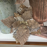 Rose Gold Glitter Poinsettia | The French Kitchen Castle Hill
