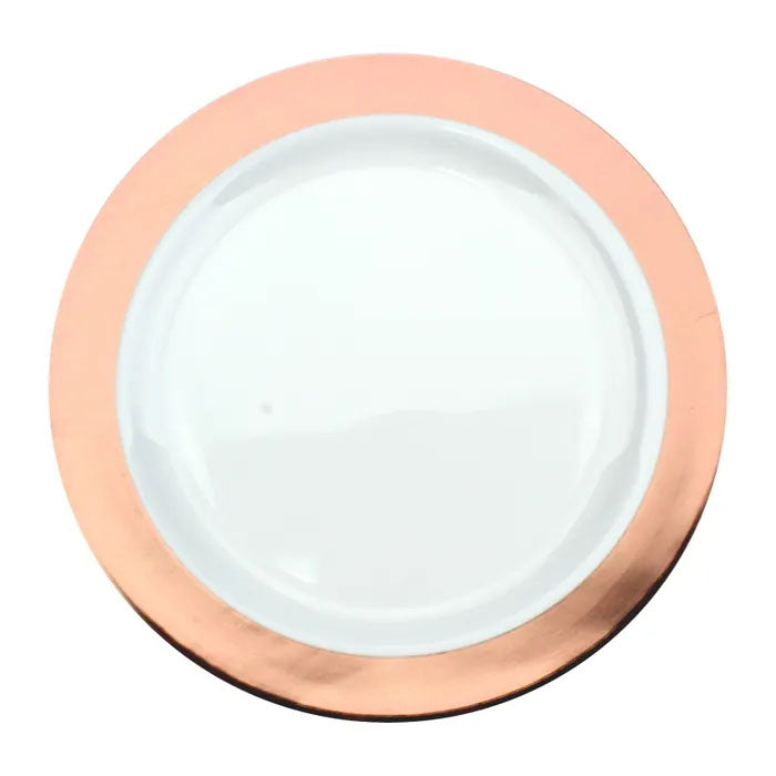 Rose Gold Trim 9" Plates | 6 Pack
