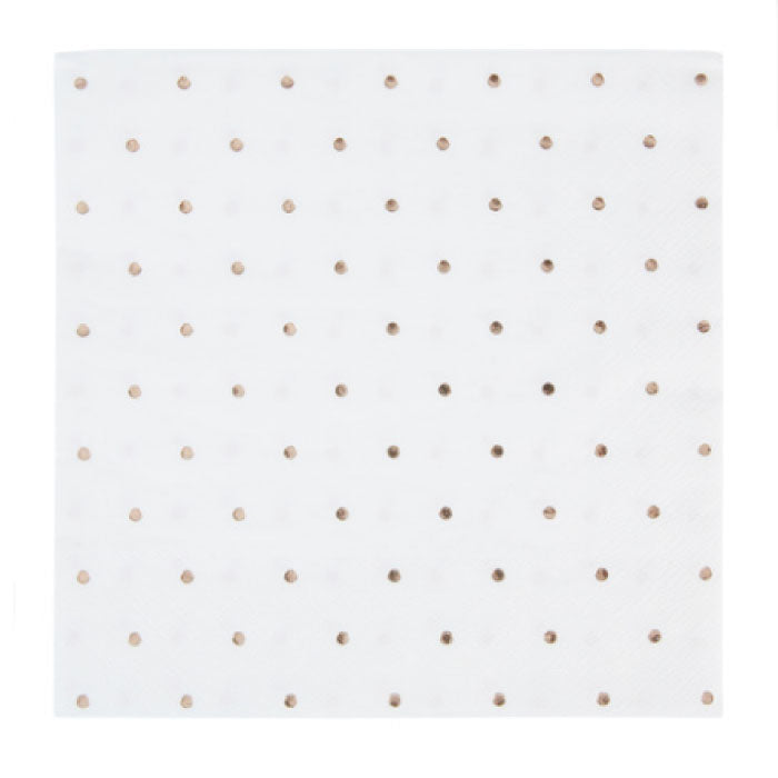 Metallic Rose Gold Spotted Napkins | Tiny Polka Dots