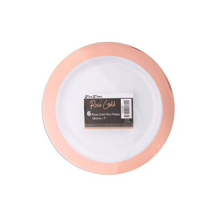 Rose Gold Reusable Plates | 7" Round