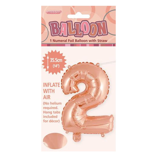 Air Filled Foil 2 Balloon Rose Gold 35cm | The French Kitchen Castle Hill