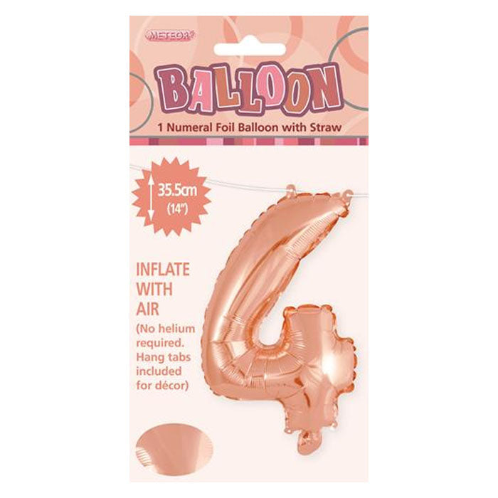 Air Filled Foil 4 Balloon Rose Gold 35cm | The French Kitchen Castle Hill