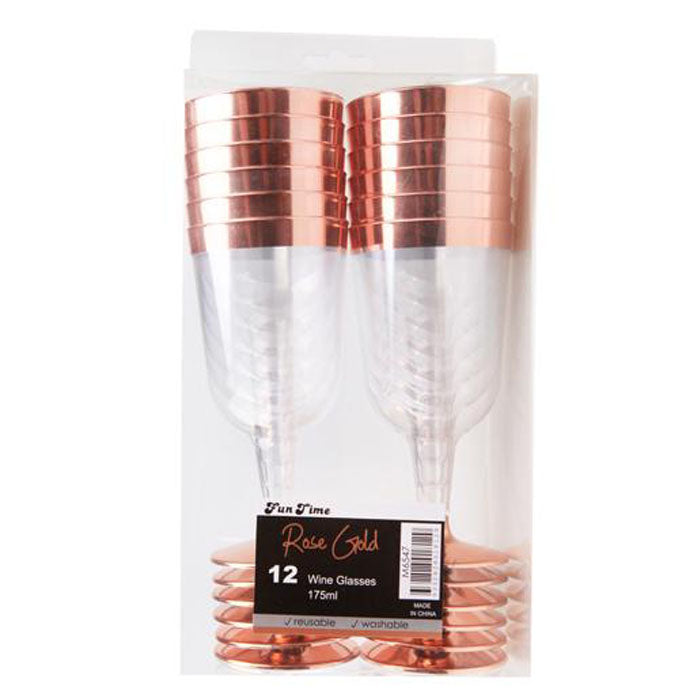 Rose Gold Trim Wine Glasses 12 Pack The French Kitchen Castle Hill