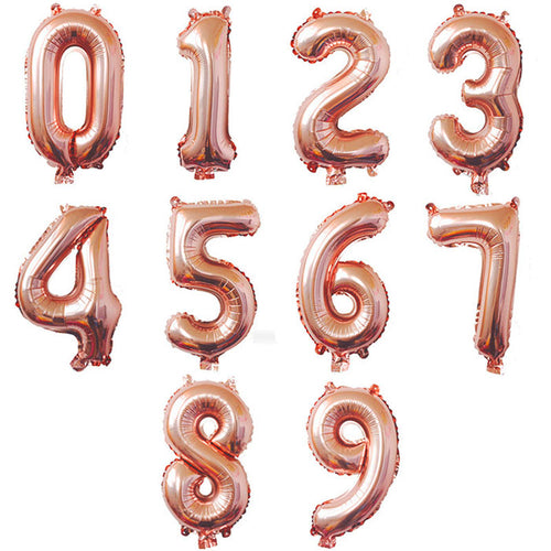 Air Filled Foil Number Balloons Rose Gold 35cm | The French Kitchen Castle Hill