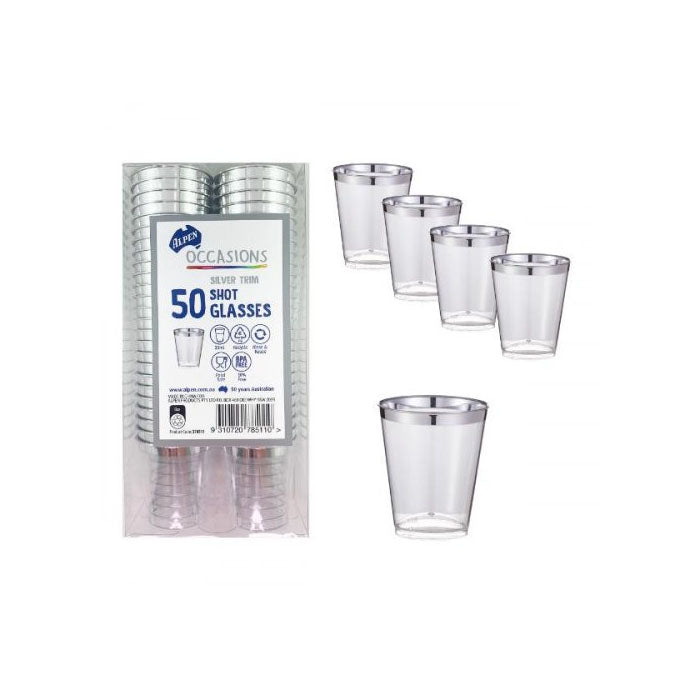 Silver Trim Shot Glasses | The French Kitchen Castle Hill