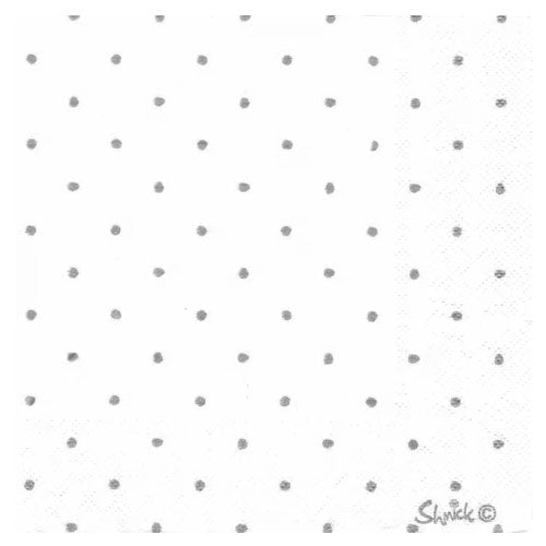 Metallic Dot | White Lunch Napkin