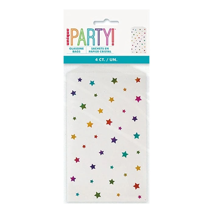 Rainbow Star Glassine Bags