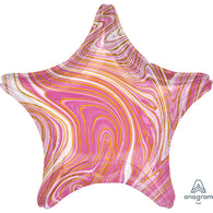 Pink Marblez Star Foil Balloon | The French Kitchen Castle Hill