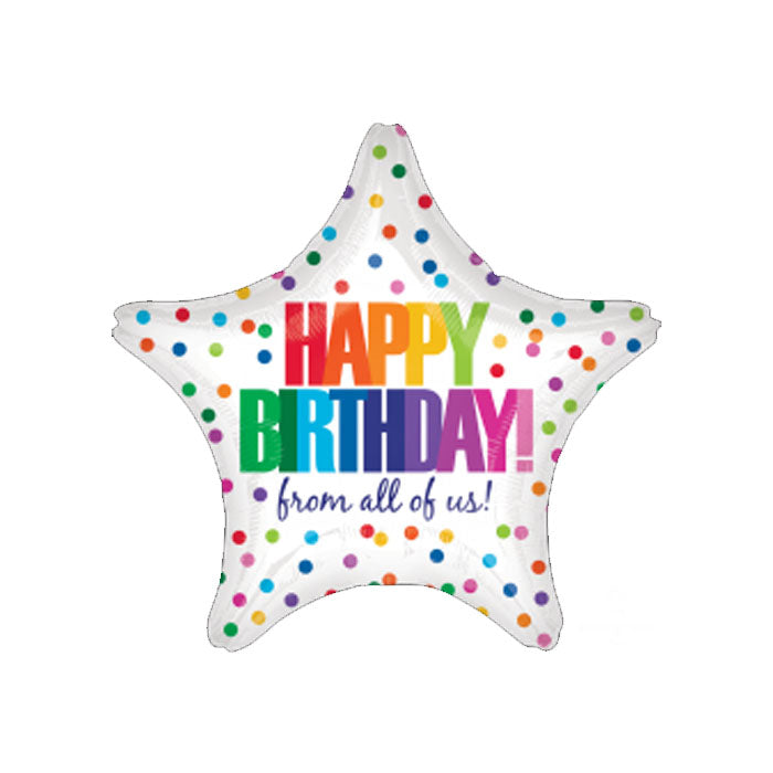 Rainbow Star Balloon Happy Birthday | 18" Foil Balloon