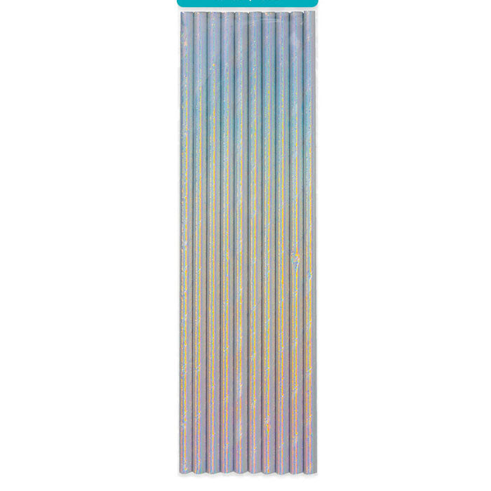 Iridescent Metallic Paper Straws | 10 pack