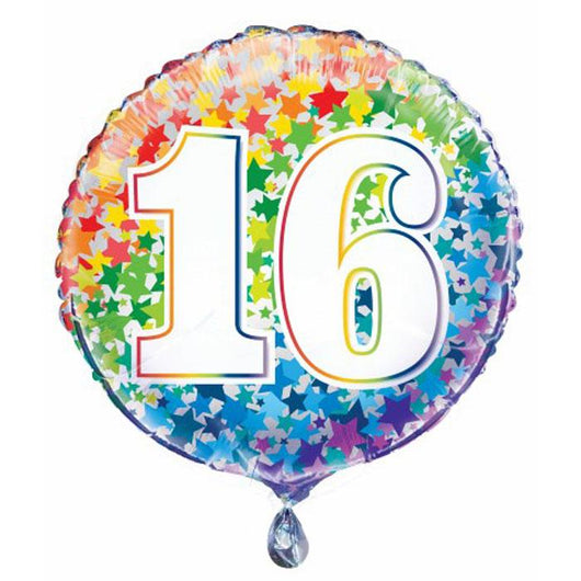 Happy Birthday | Sweet 16 | Rainbow Foil Balloon