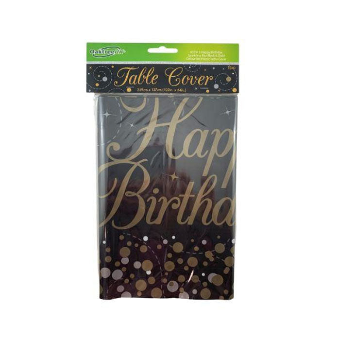 Black and Gold | Happy Birthday | Table cover