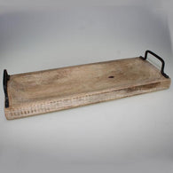 Timber Tray with Metal Handles