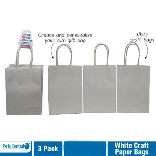 Kraft Bags | White | 3 pack