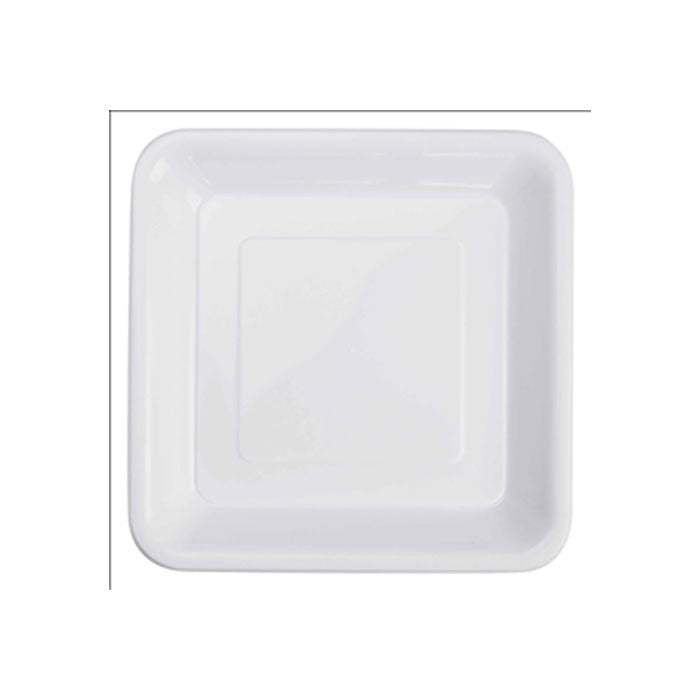 Square Plastic Plates 7" White