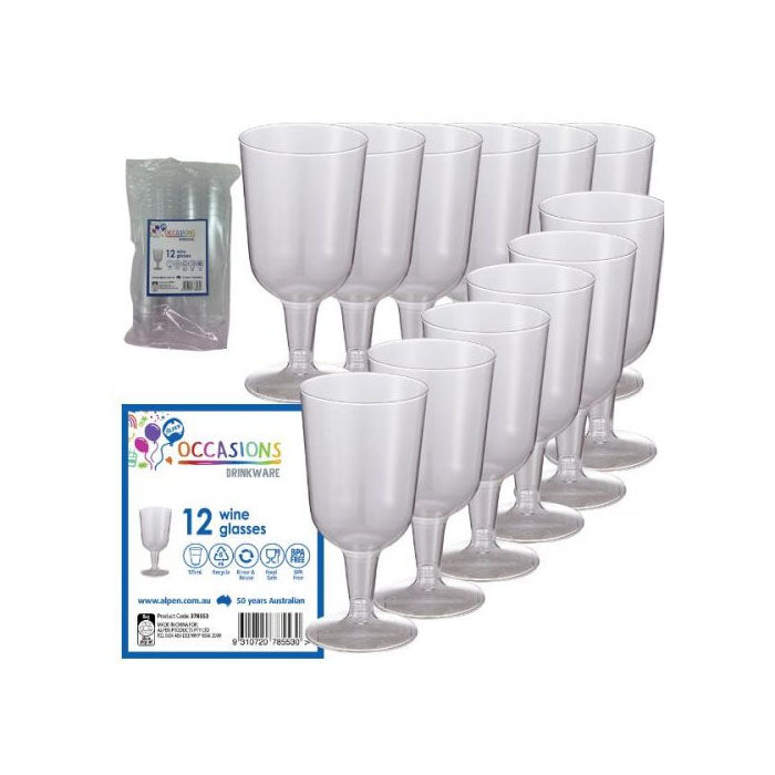 Plastic Wine Glasses | 12 Pack